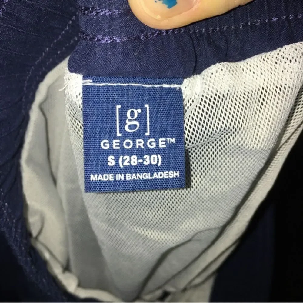 George Little Boys Navy Blue Swim trunks size small (28-30)